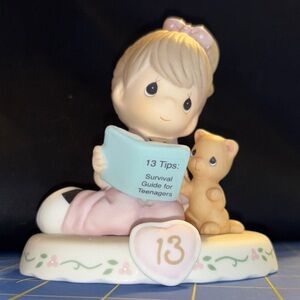 Precious Moments Age 13 Grown in Grace Figurine with Cat